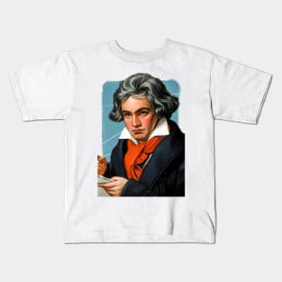 German Composer Ludwig van Beethoven illustration Kids T-Shirt